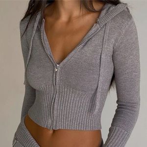 Frankie’s Bikinis Aimee cloud knit hoodie